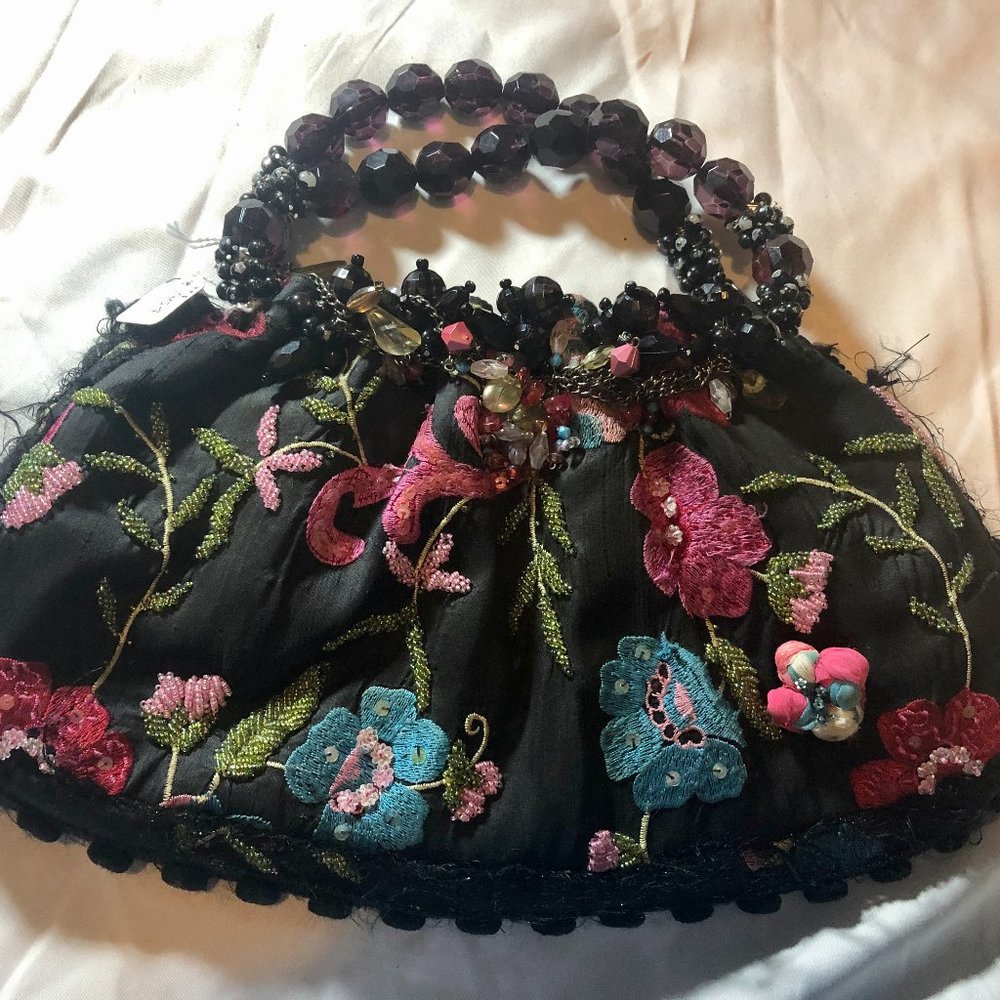 Vintage Embroidered & Beaded Clutch | Mary Frances